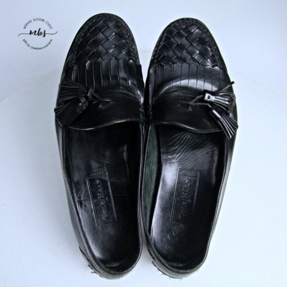 Cole Haan Weave  Leather Tasseled Loafers Black Men 8.5* - Picture 11 of 15